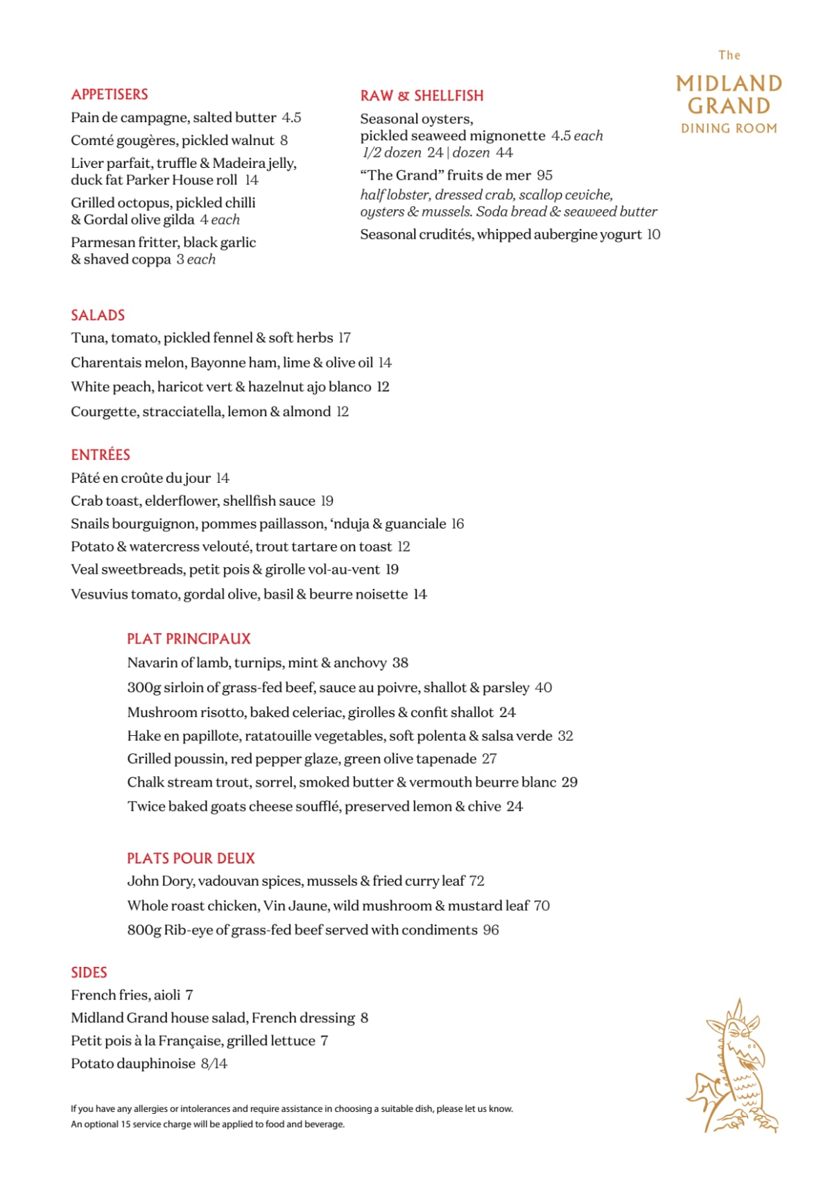 Midland lunch menu 2025