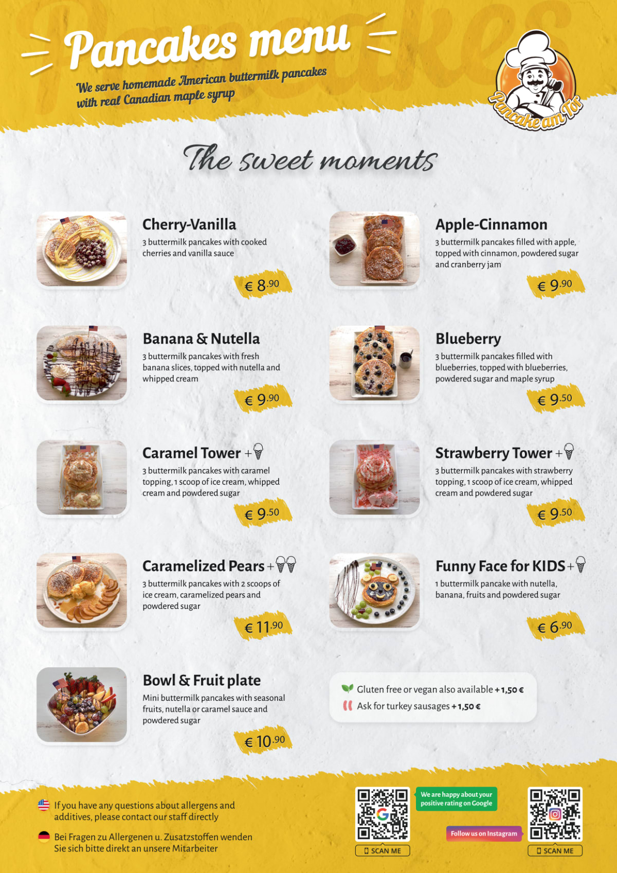 Pancake menu deals