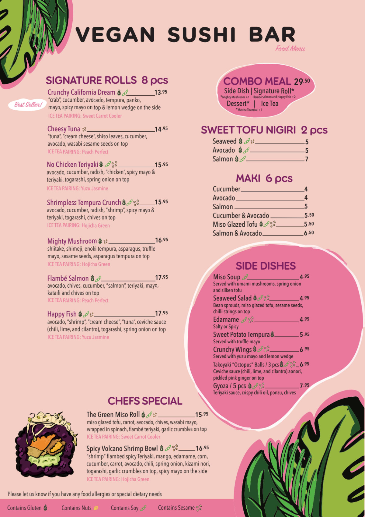 Menù completo e carta 2024 Vegan Sushi Bar Kinkerstraat a Amsterdam