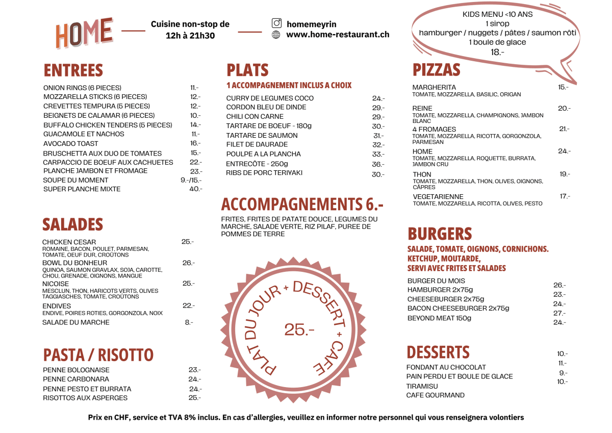 Home Meyrin menu