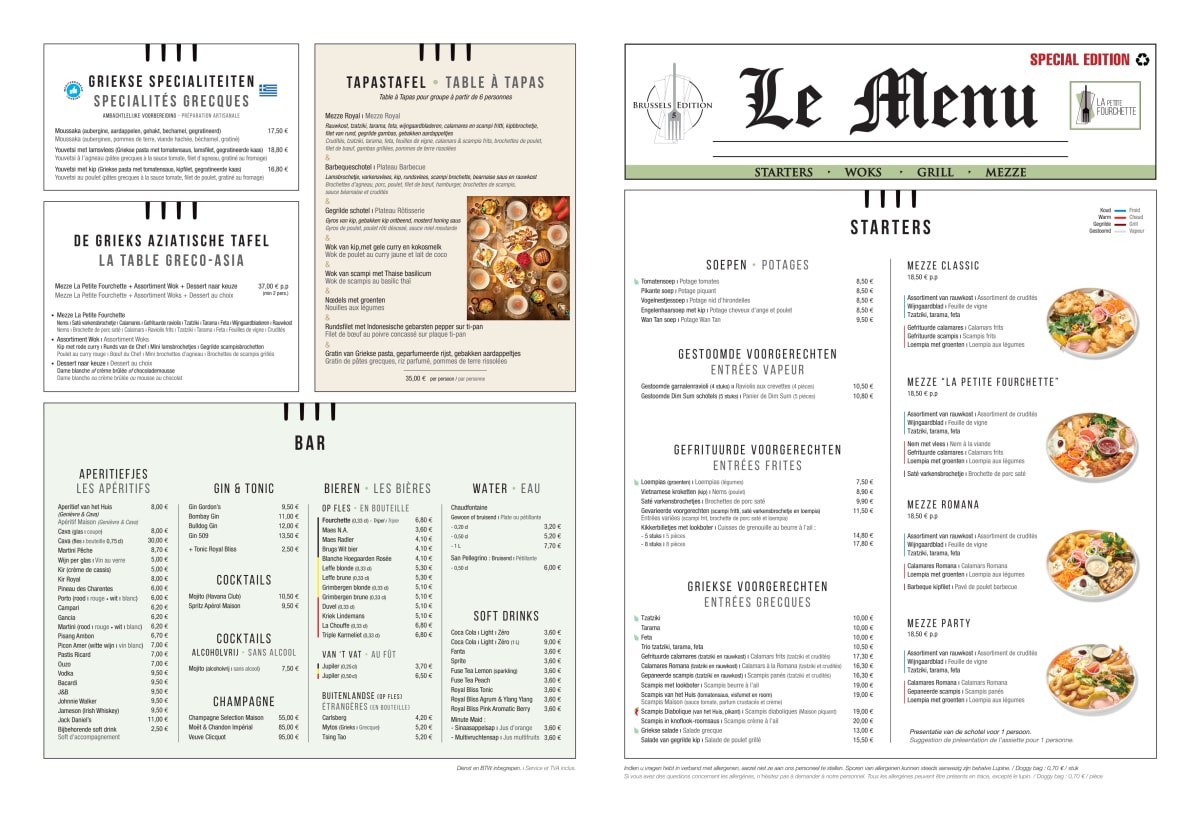 La Petite Fourchette menu