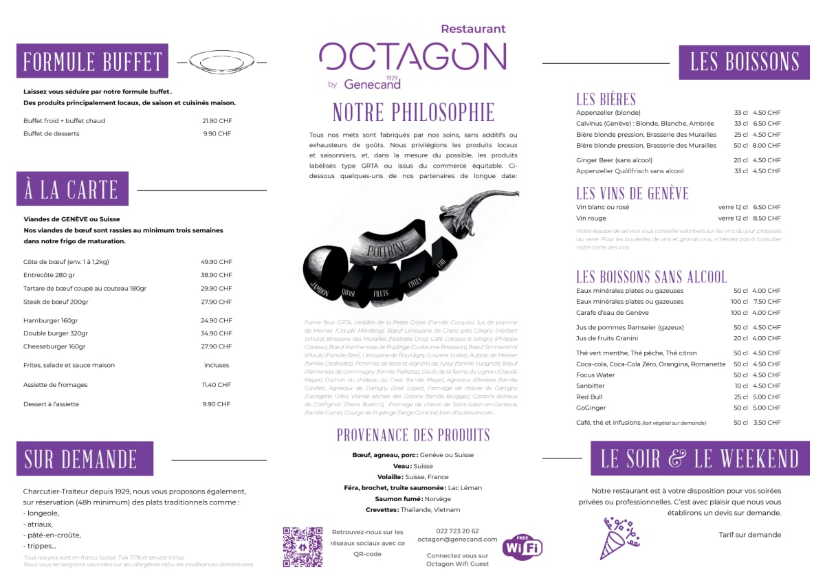 Octagon By Genecand menu