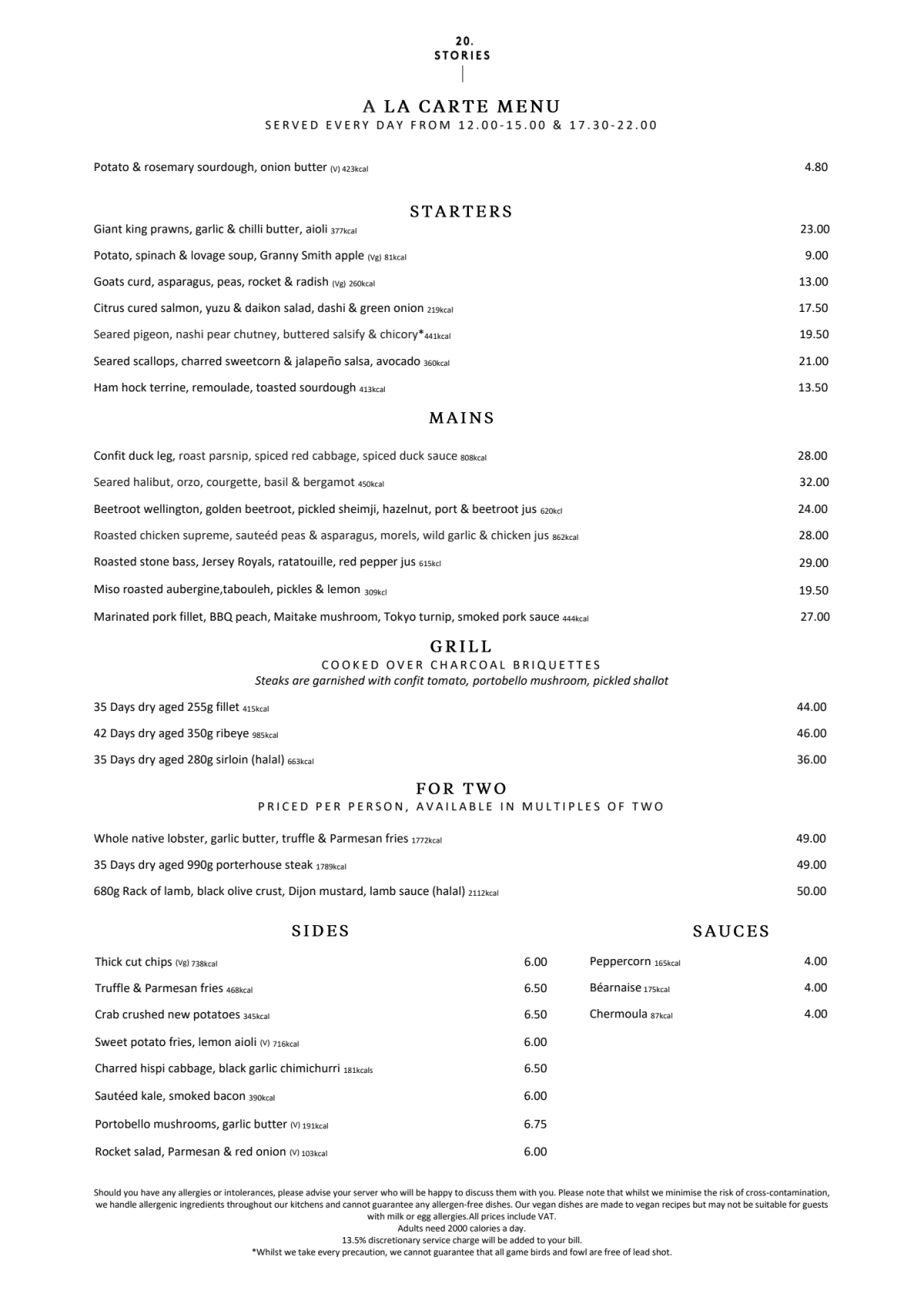 Menus 2023 20 Stories in Manchester TheFork