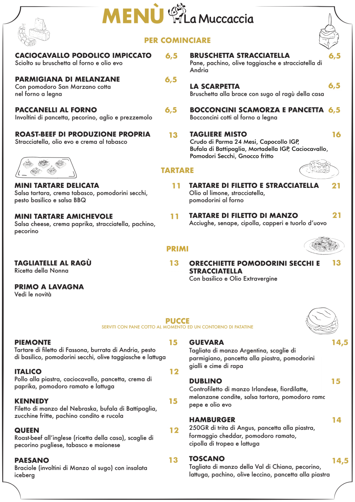 La Muccaccia menu