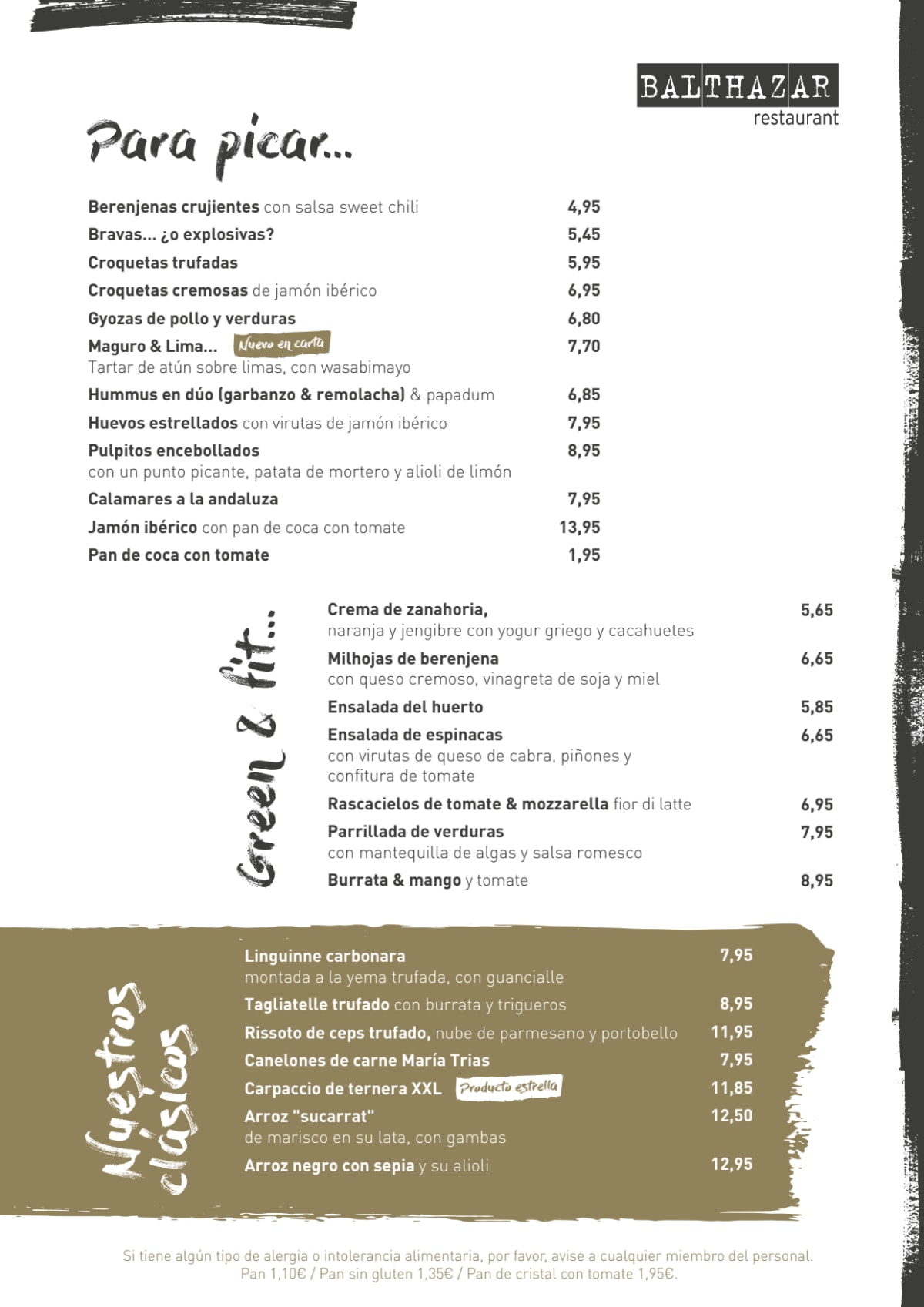 Balthazar menu