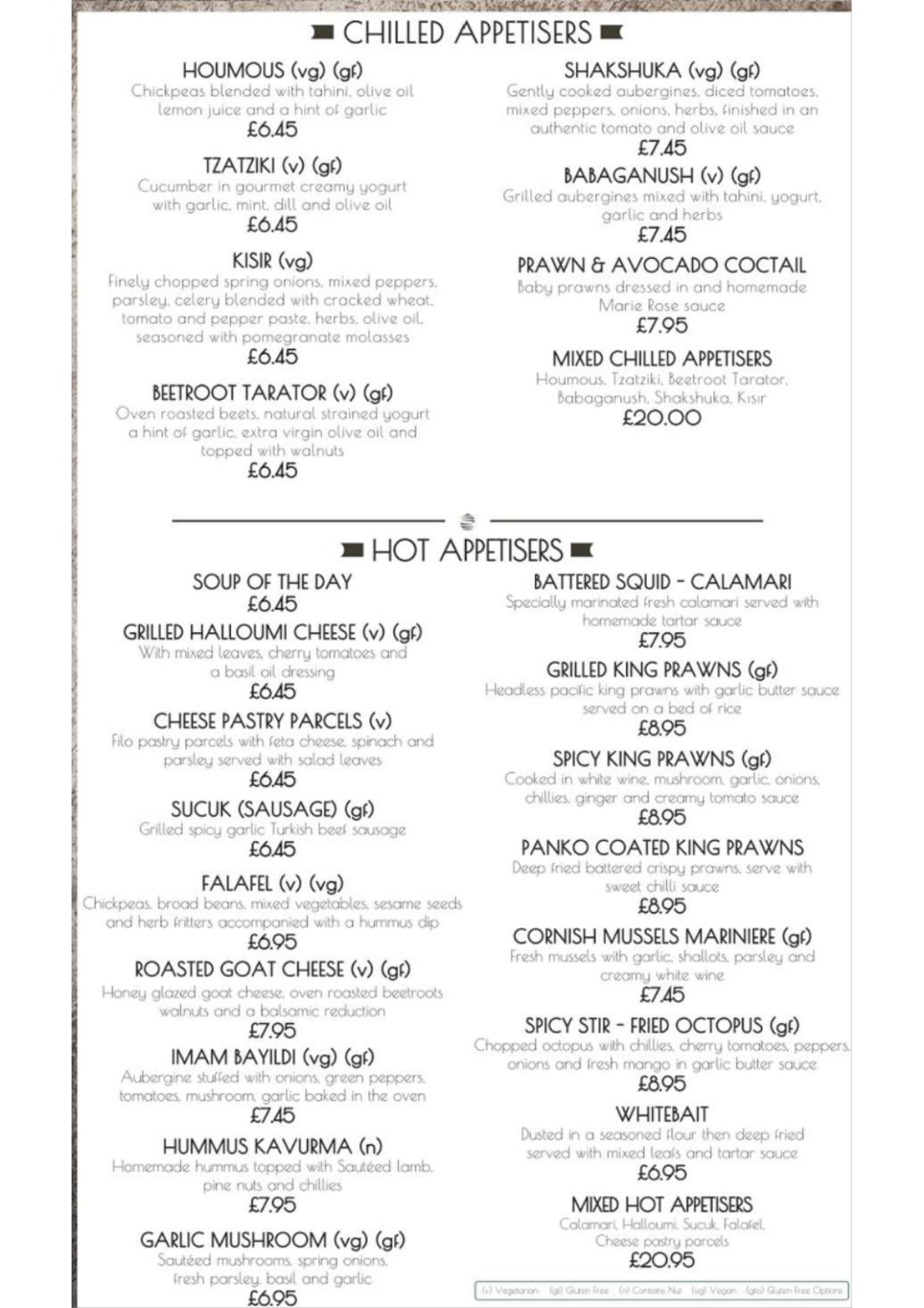 Carte et Menus 2024 Koza Bar Kitchen à Epsom TheFork