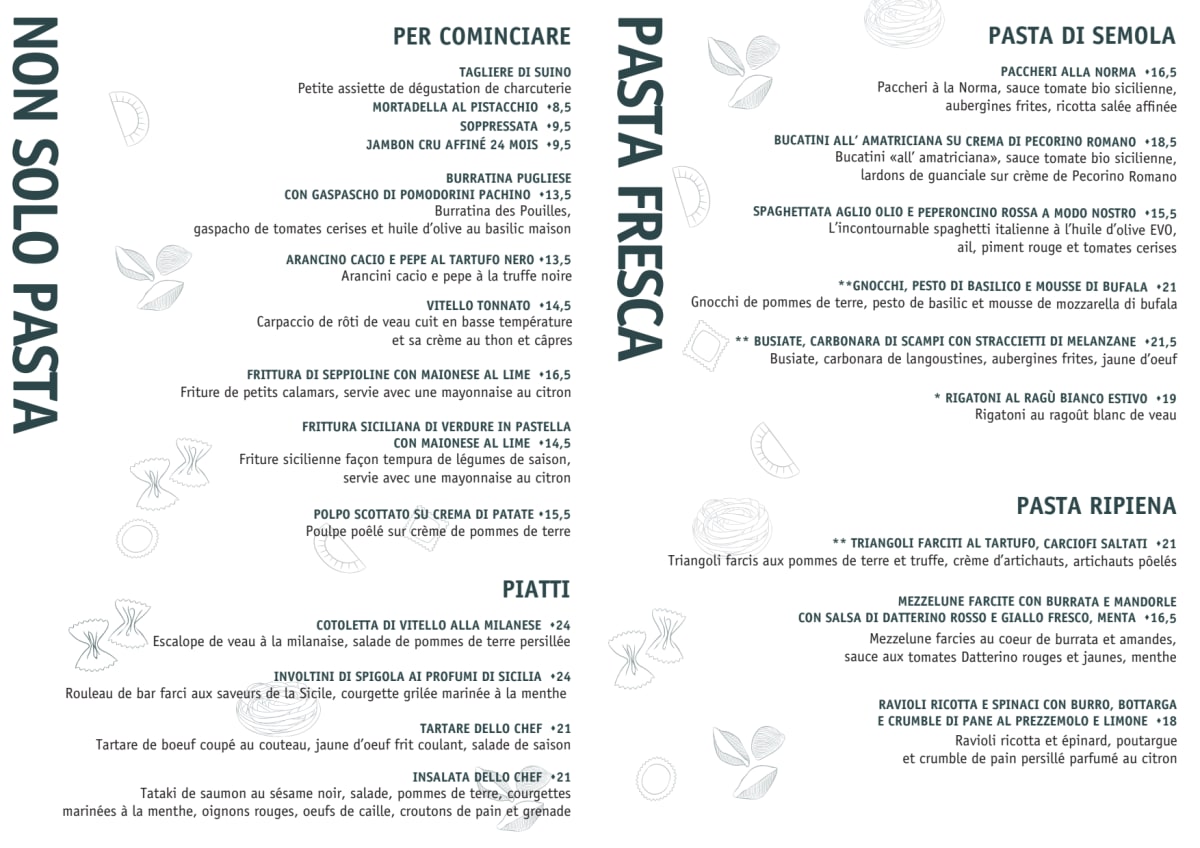 Pastificio Norma menu