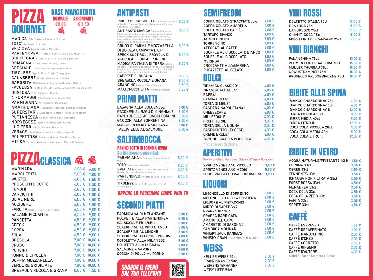 Pizzeria Magica menu