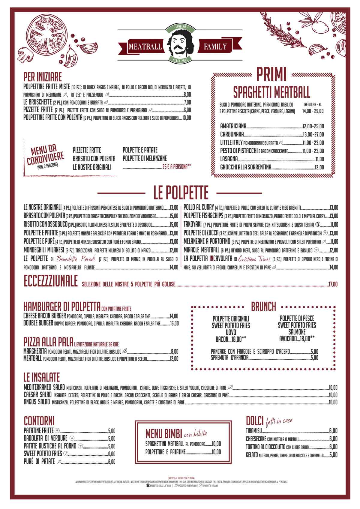 The Meatball Family- Navigli menu