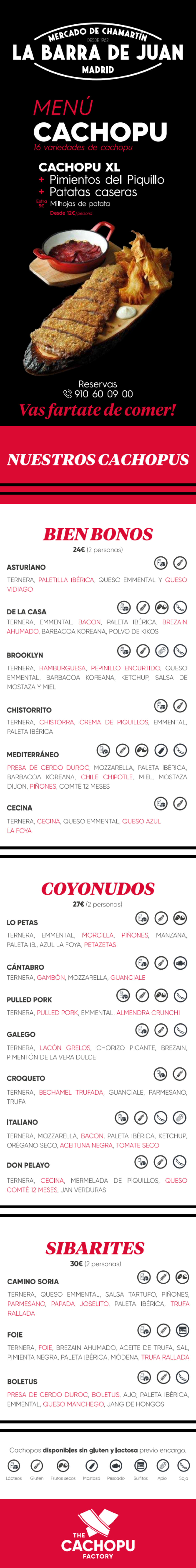 La Barra de Juan menu