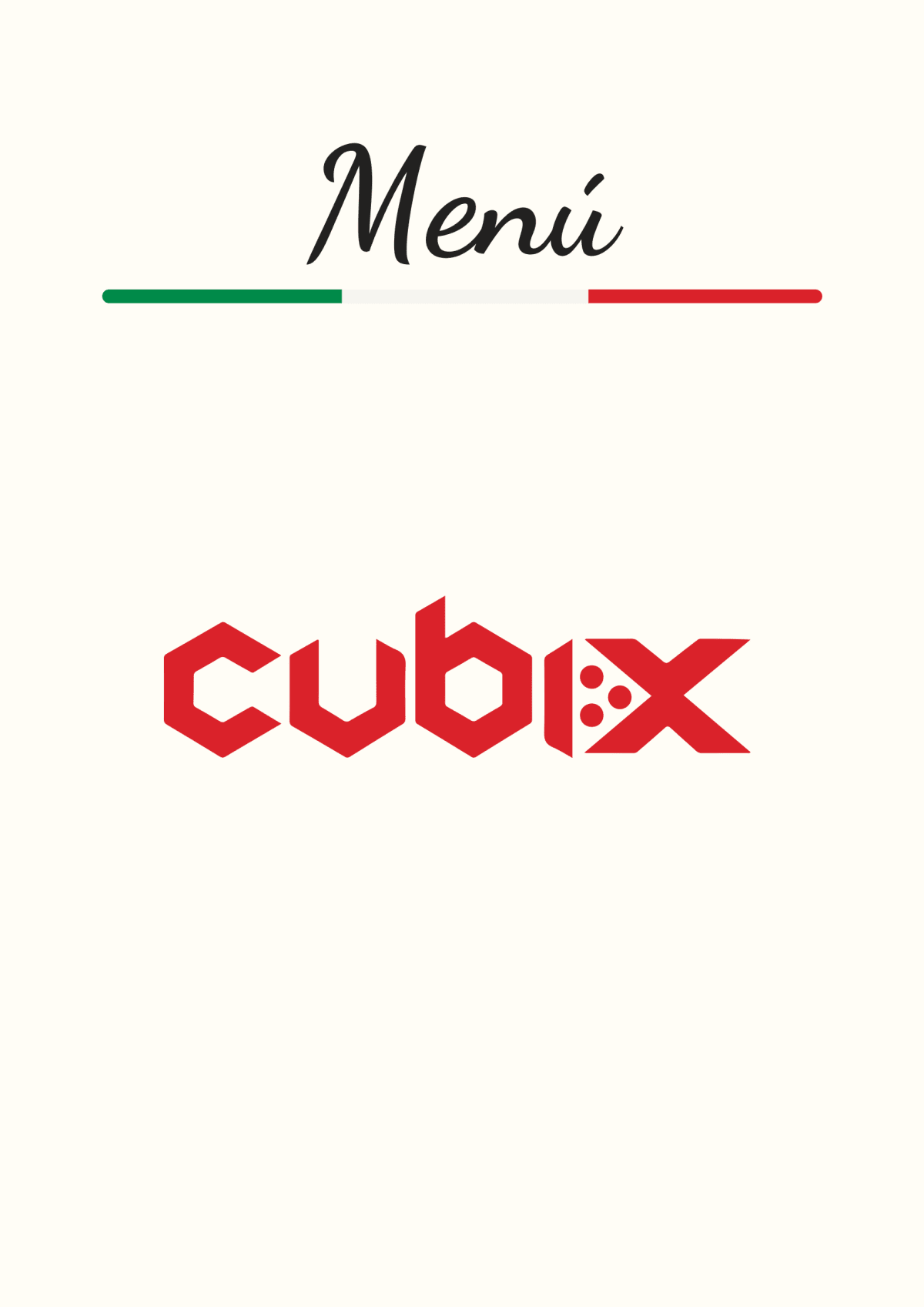 Cubix menu