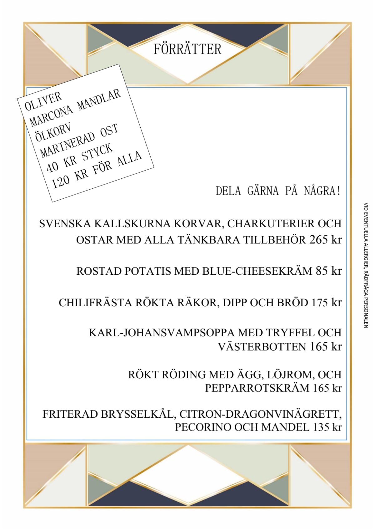 Scalas Bakficka menu