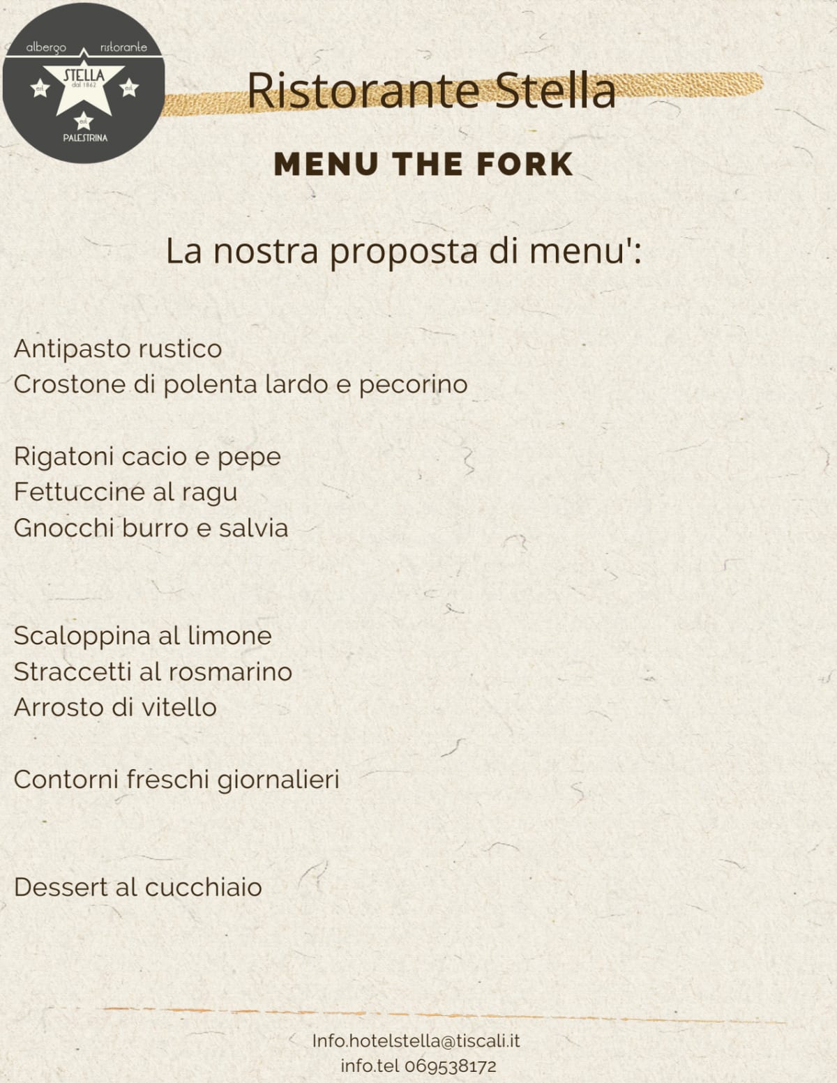 Ristorante Stella di Coccia menu