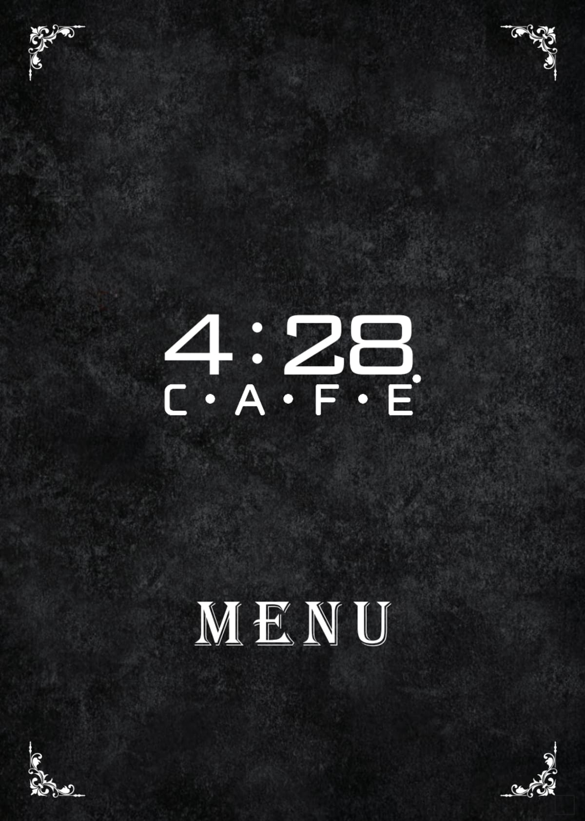 4:28 CAFE' menu