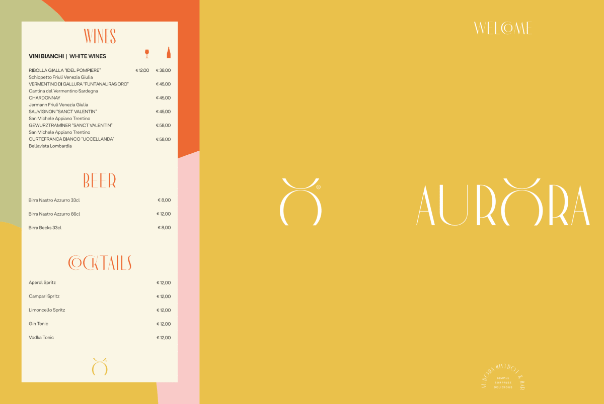 Aurora Bistro e Bar menu