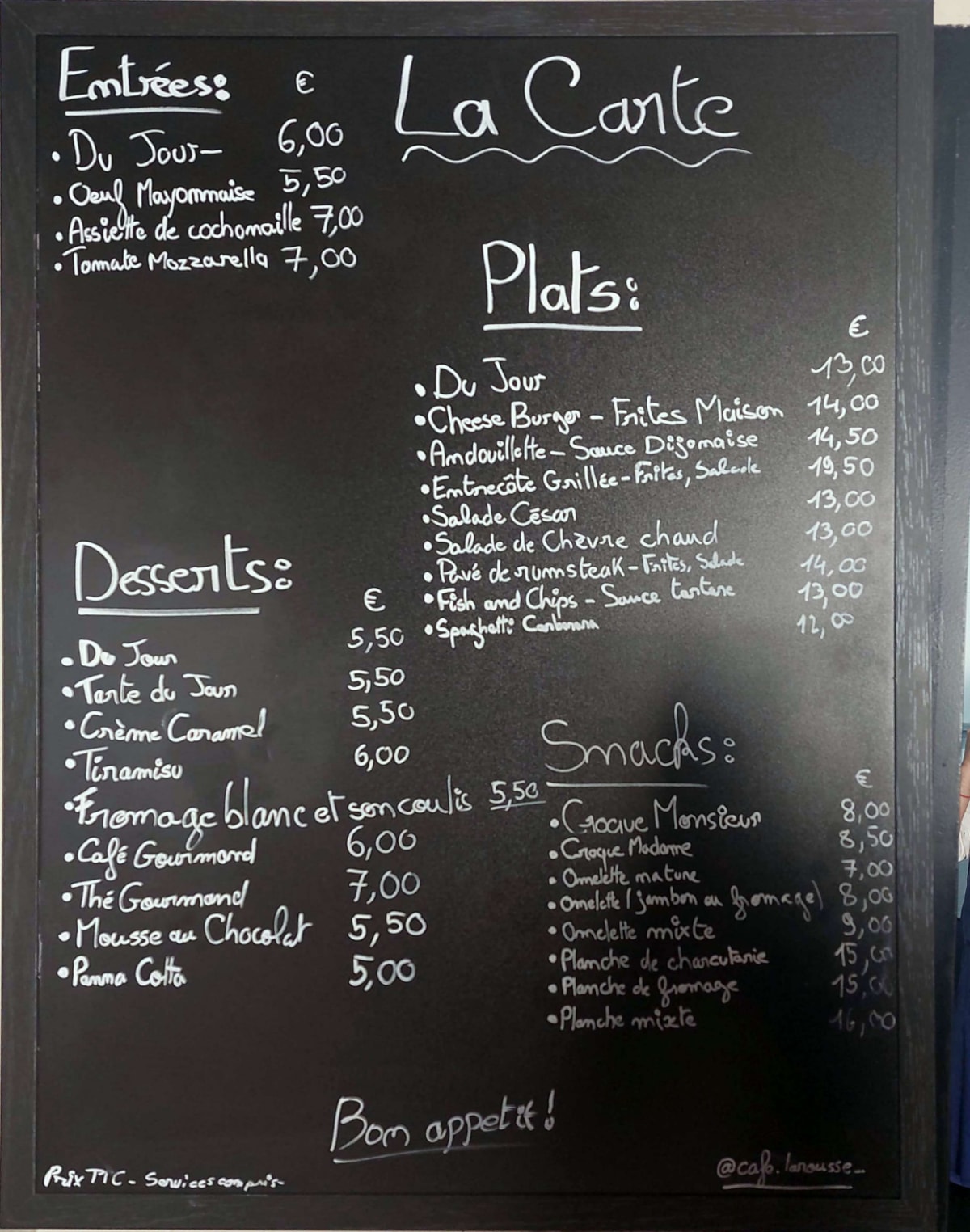 Carte et Menus 2024 Cafè Larousse à Paris TheFork