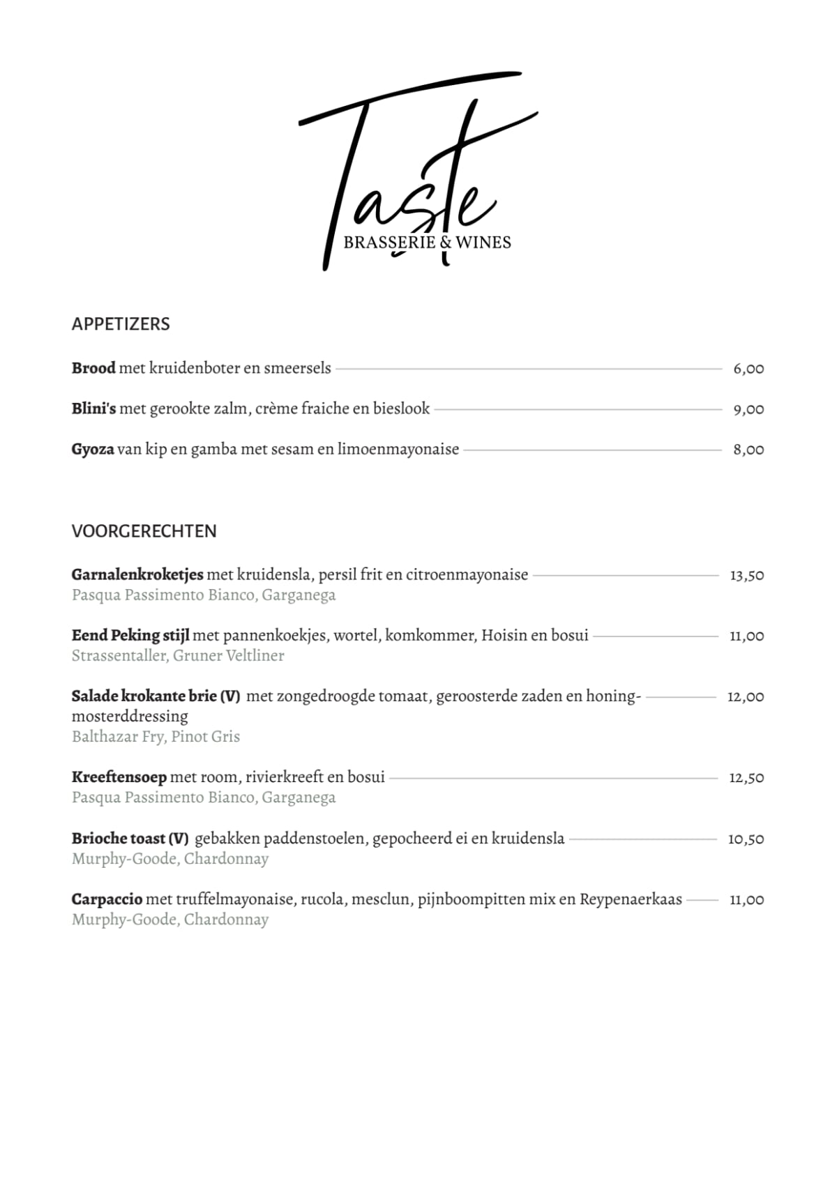 Carta y menù 2023 Actualizados - Holland Casino Breda (Taste) en Breda ...