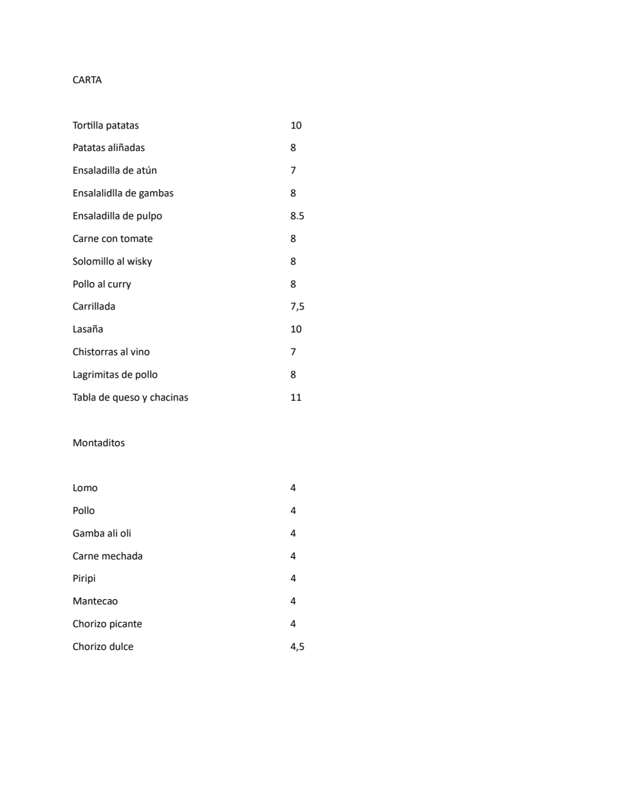 Menu 2024 La Manduca Para Llevar in Sevilla TheFork