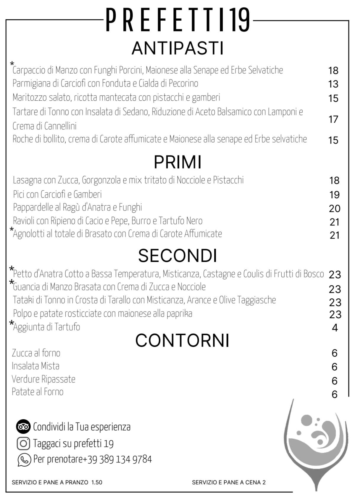 Prefetti 19 menu