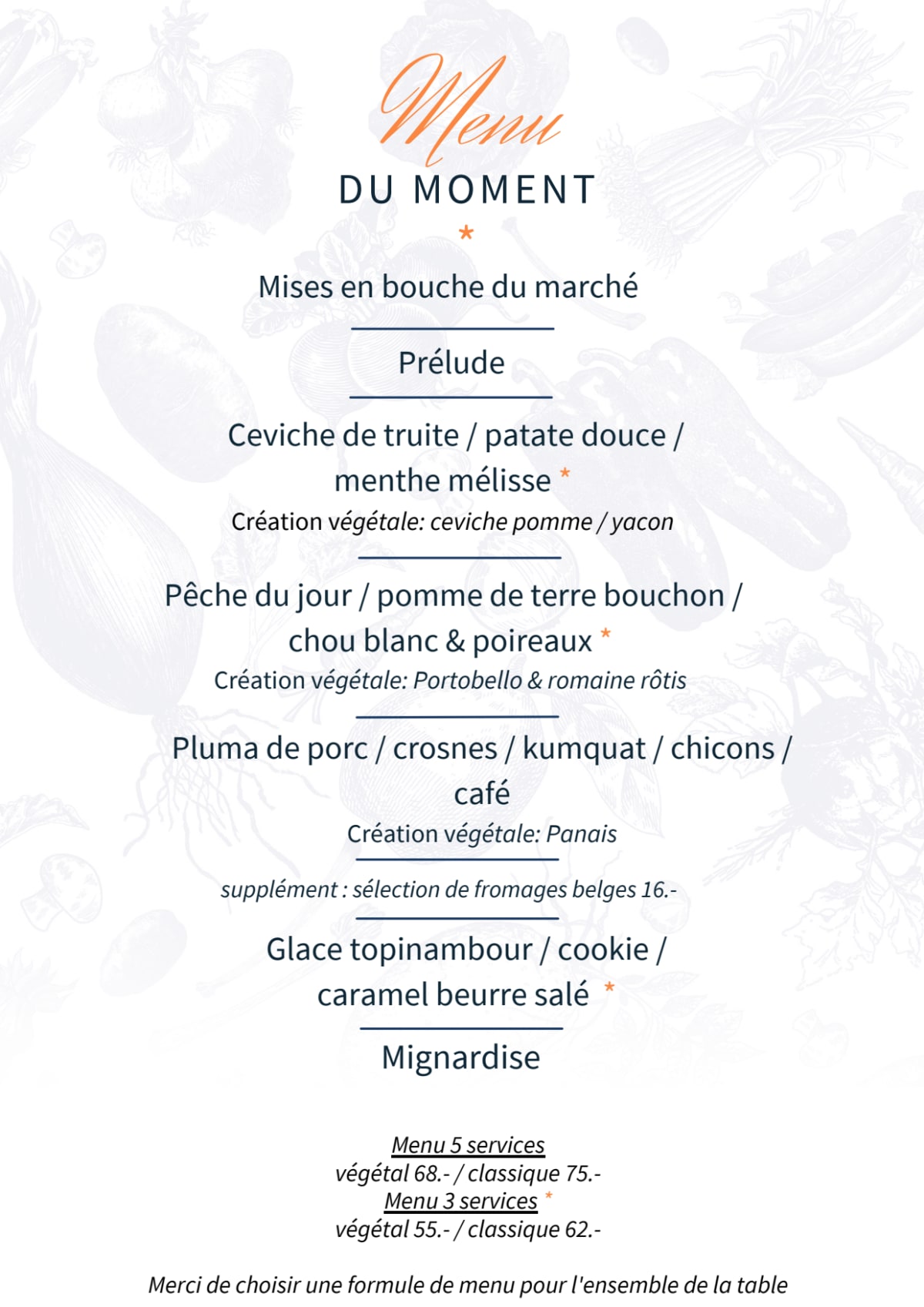 Brut menu