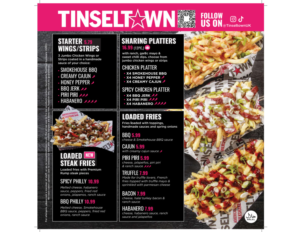 Menu 2024 Tinseltown in London TheFork
