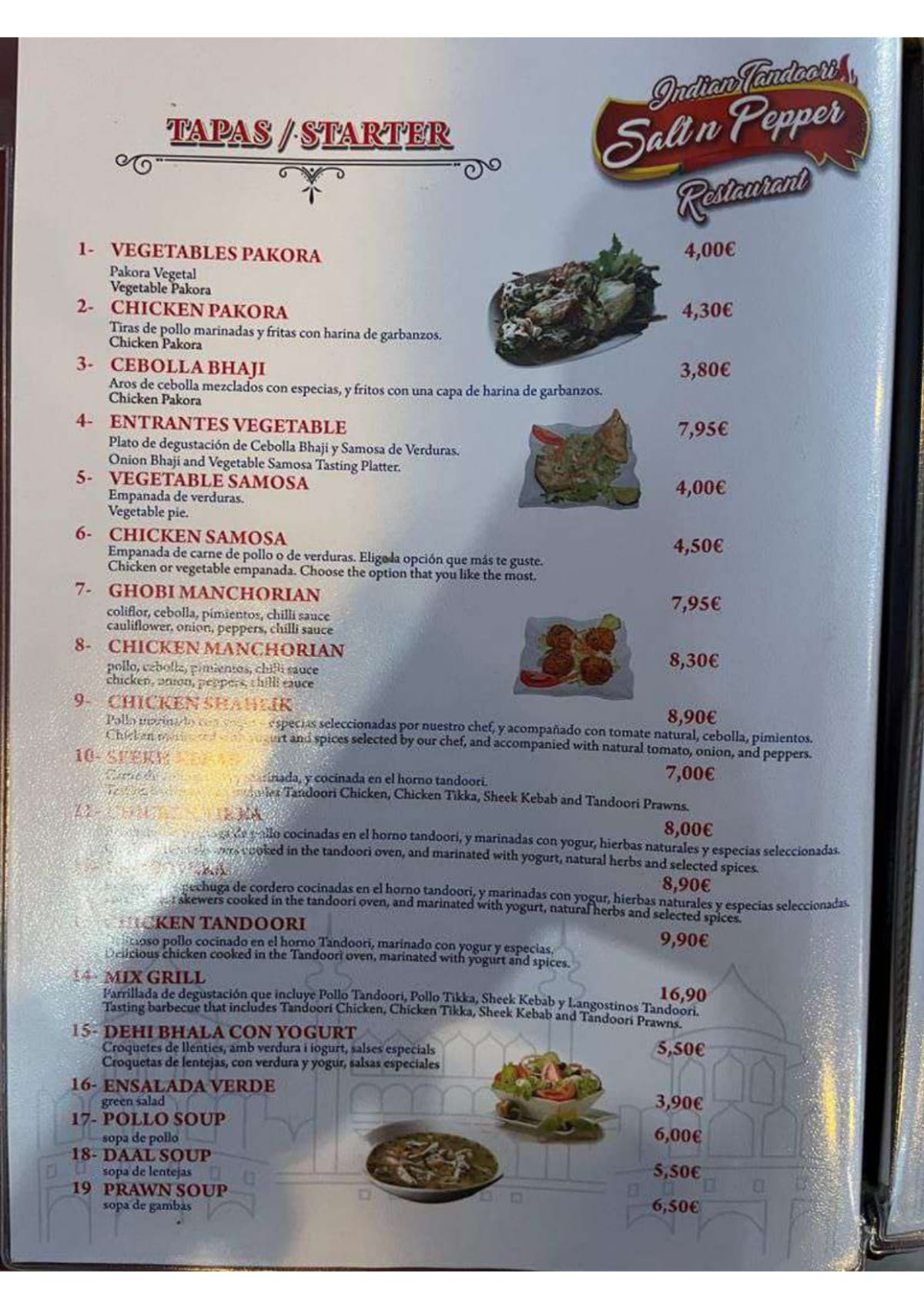 Menu 2024 Salt n' Pepper (Indian Tandoori ) in Sitges TheFork