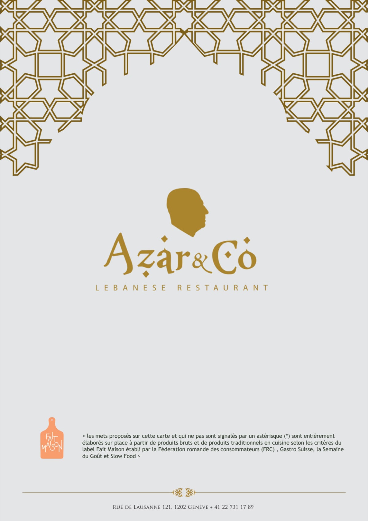 Azar & Co menu