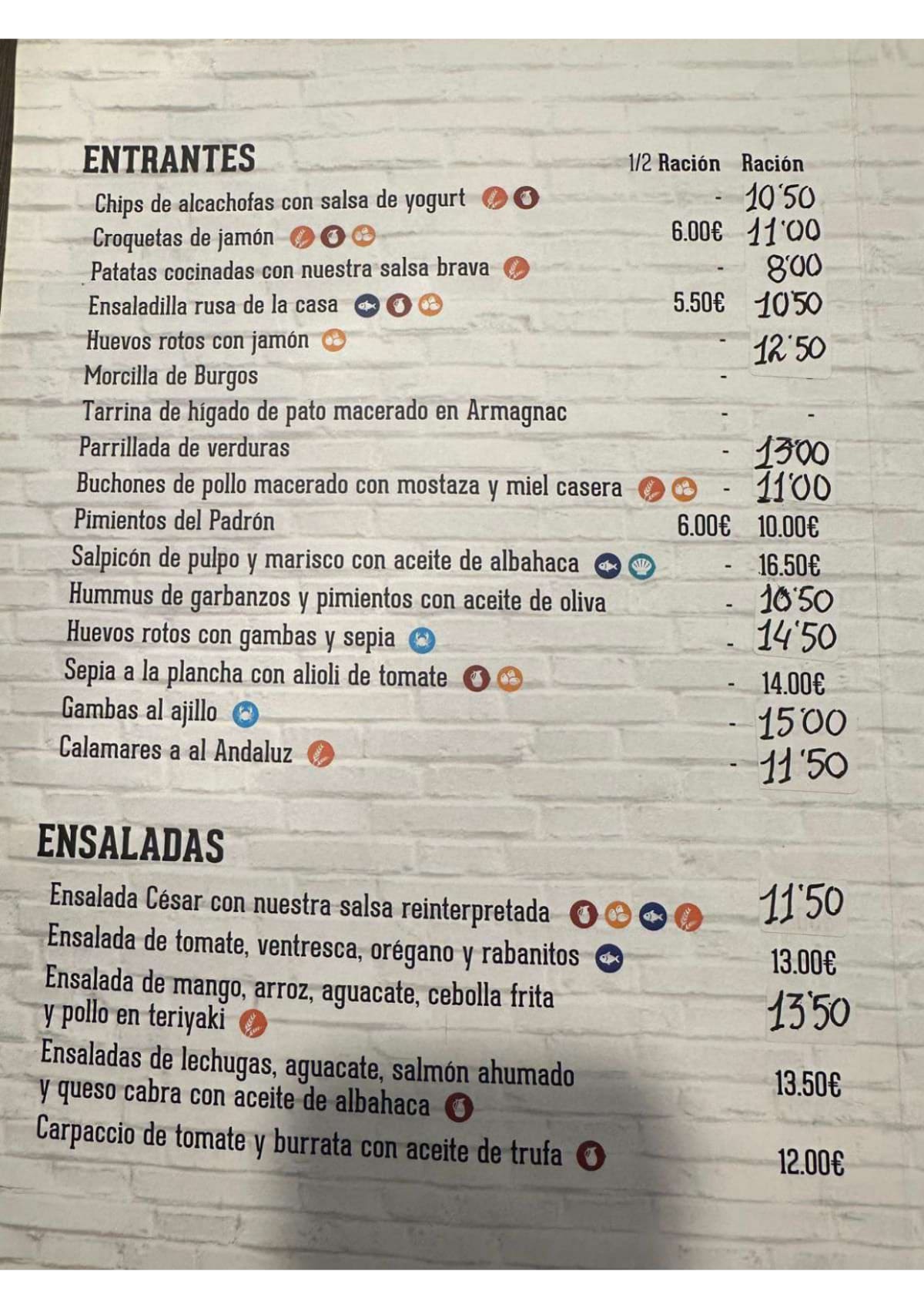 La Vieja Estación menu