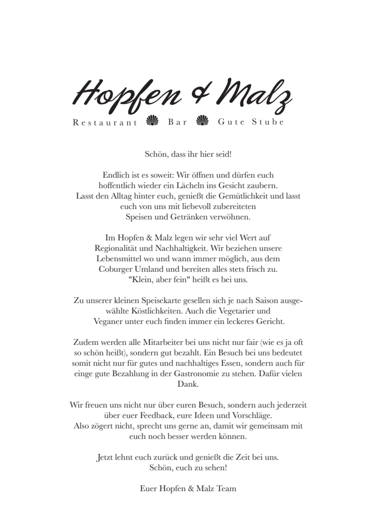 Carte et Menus 2024 - Hopfen und Malz à Coburg | TheFork