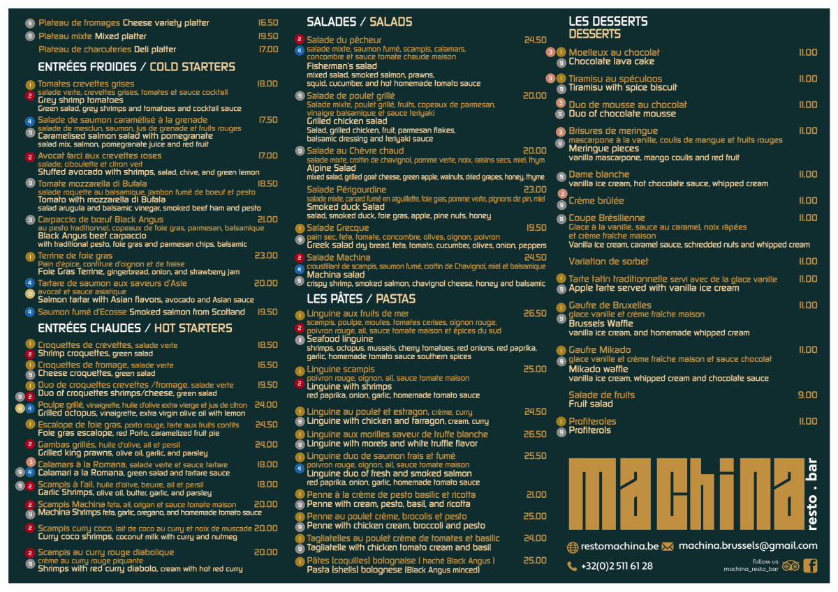 Machina Resto Bar menu