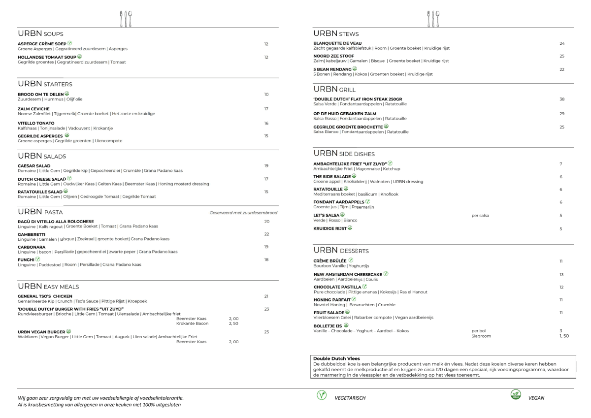 URBN  menu