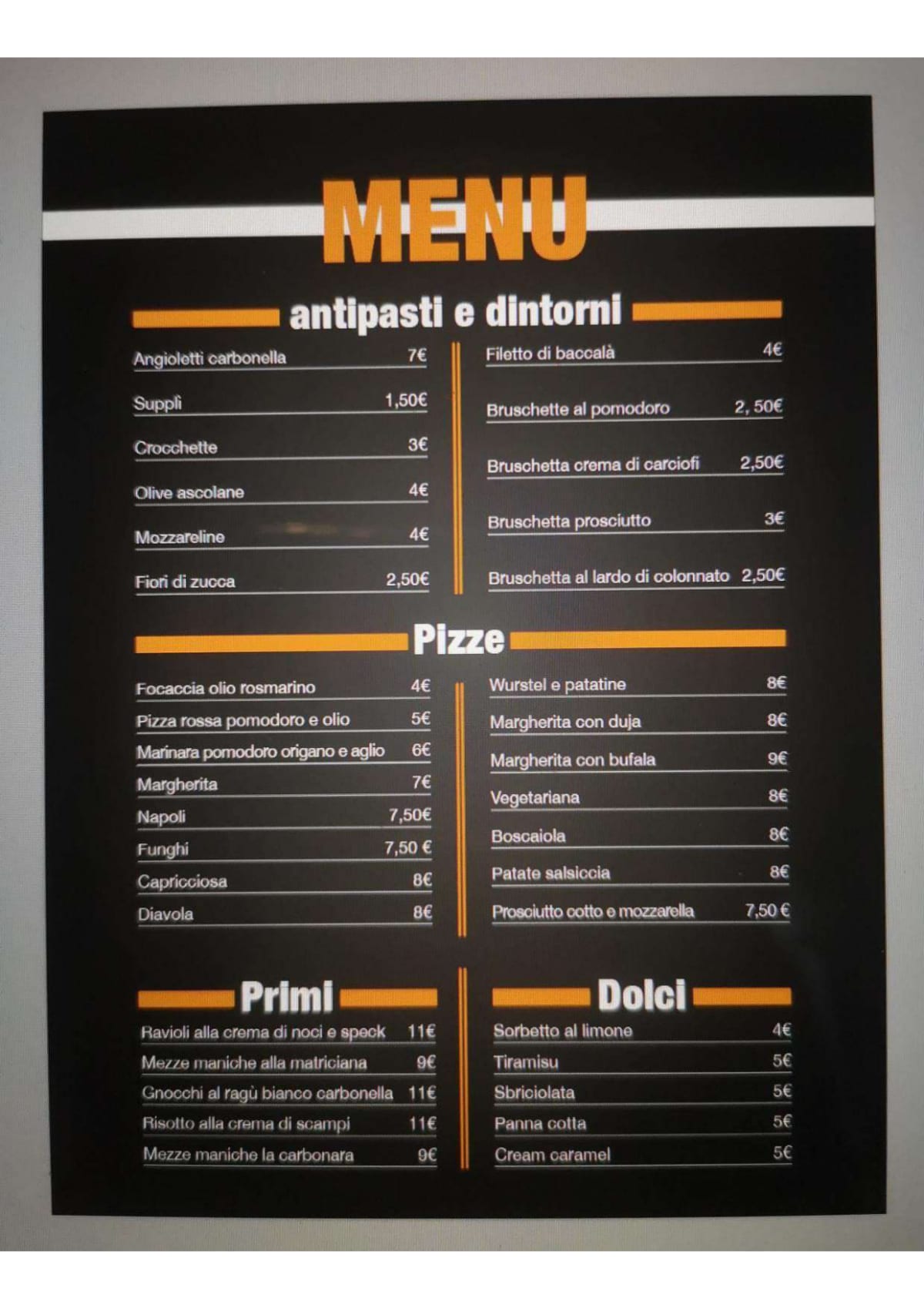 La Carbonella menu