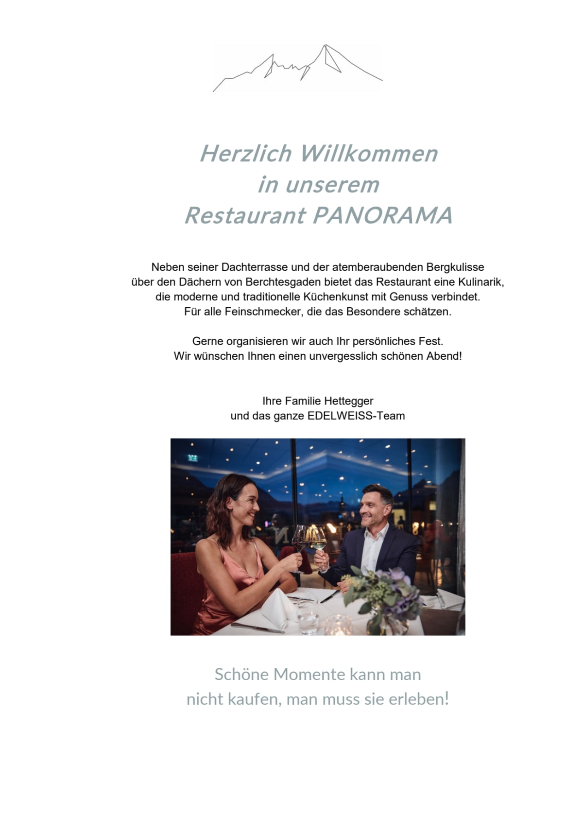 Restaurant Panorama  menu