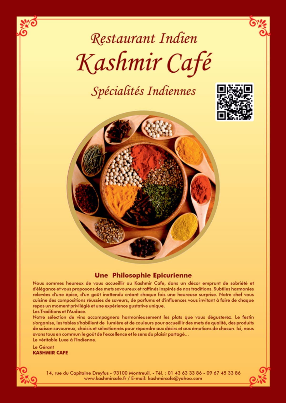 Kashmir Café menu