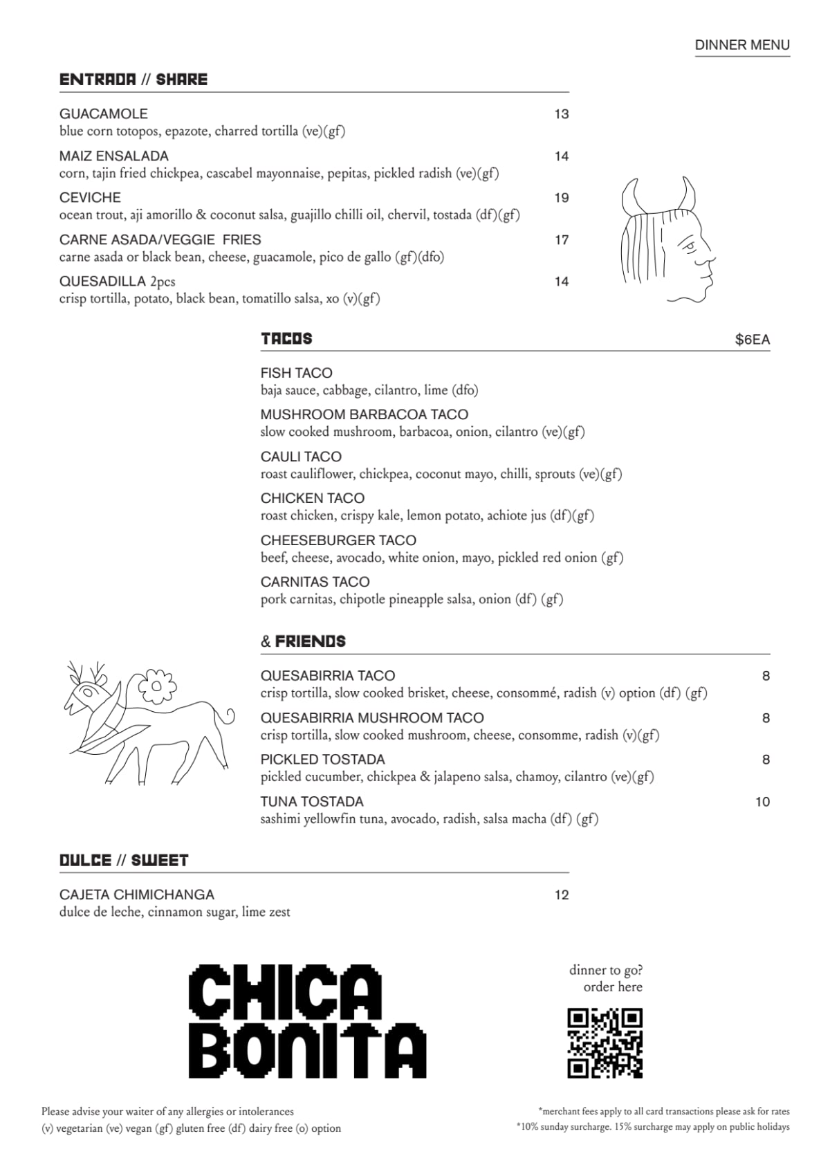 Carte et Menus 2024 Chica Bonita à Manly (NSW) TheFork