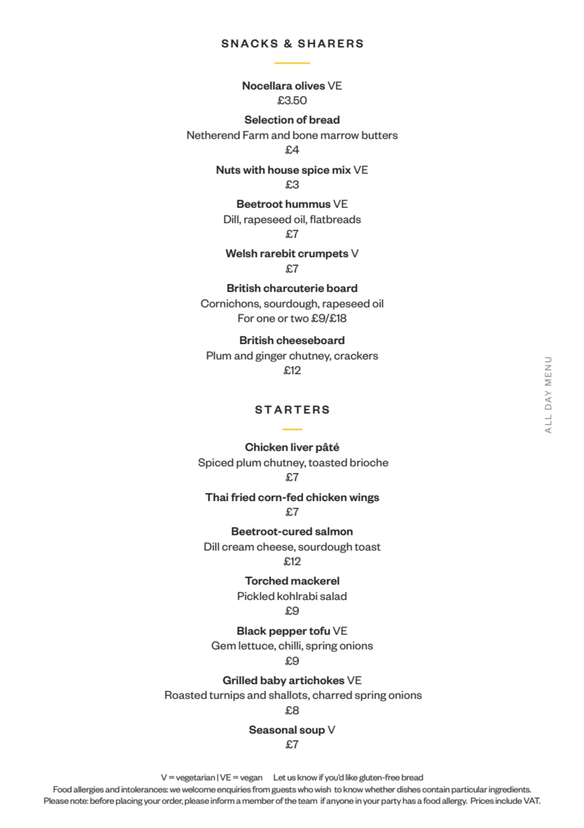 Menu 2023 - Le Café in Reading