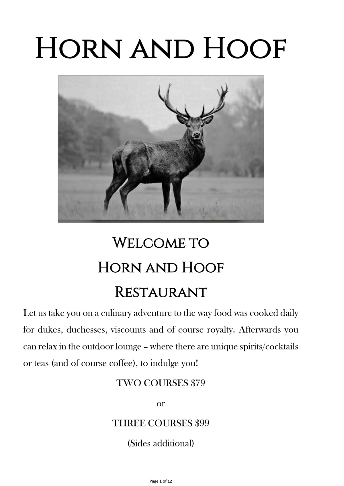 Menu 2024 Horn and Hoof em Docklands (VIC) TheFork