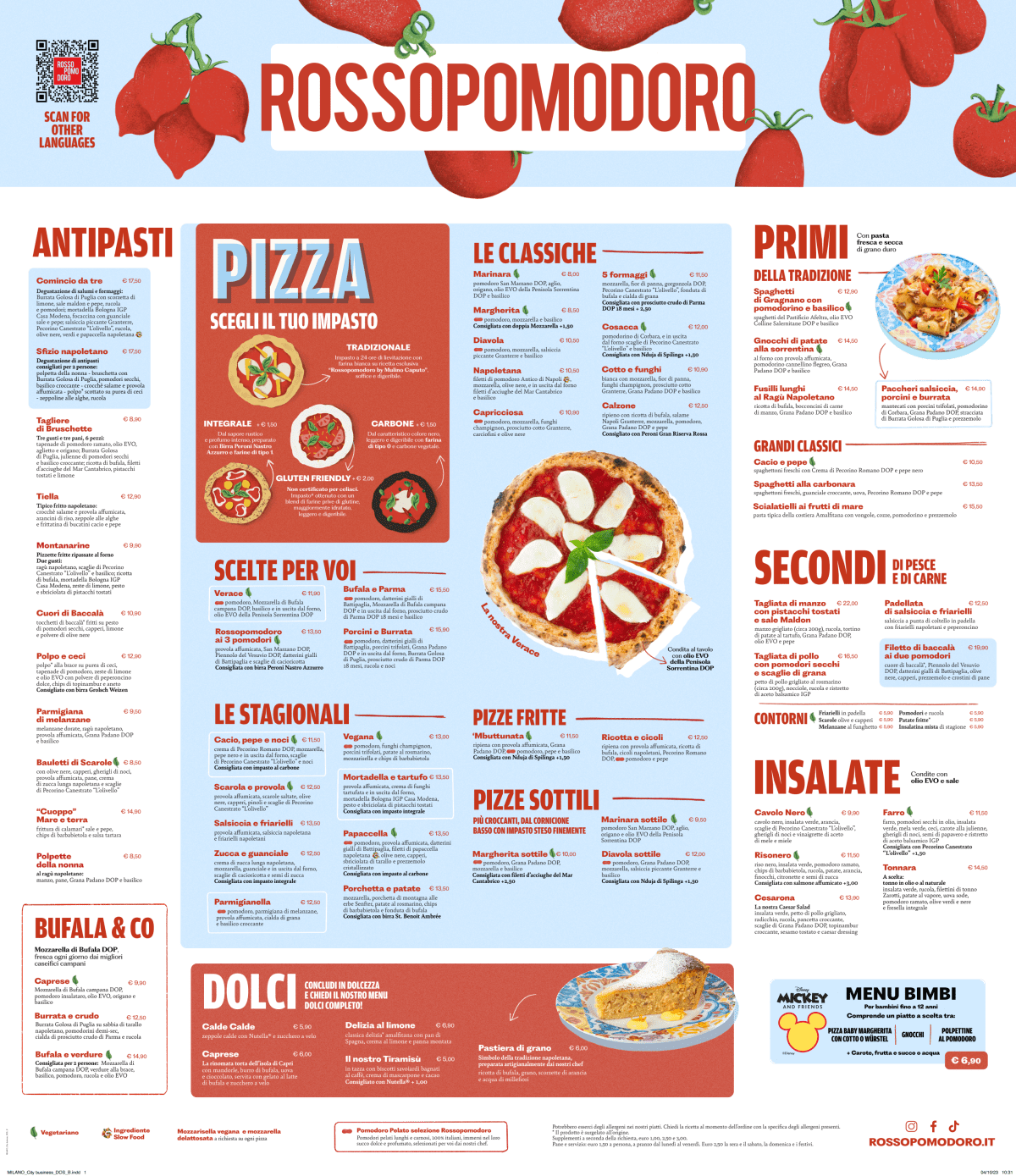 Rossopomodoro Milano Largo La Foppa menu