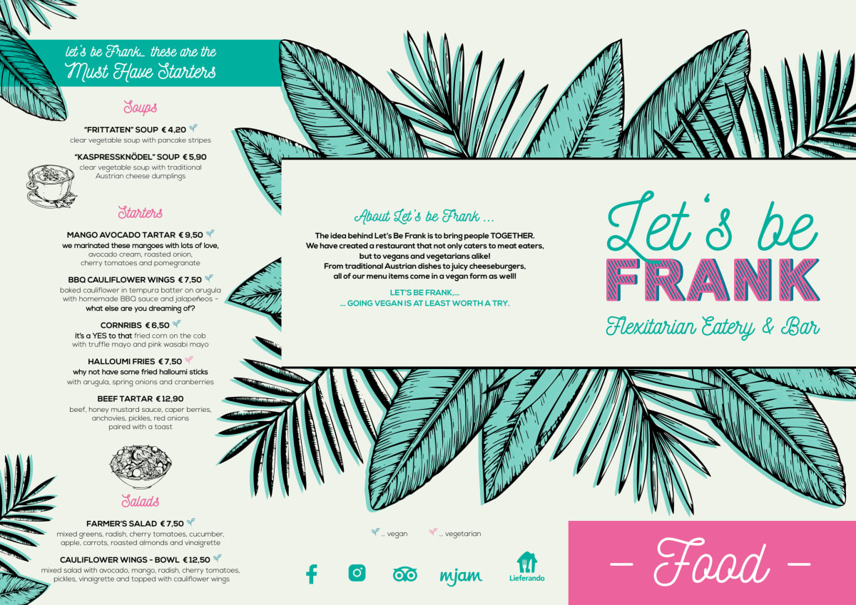 Carte et Menus 2024 Let‘s be Frank à Vienne TheFork