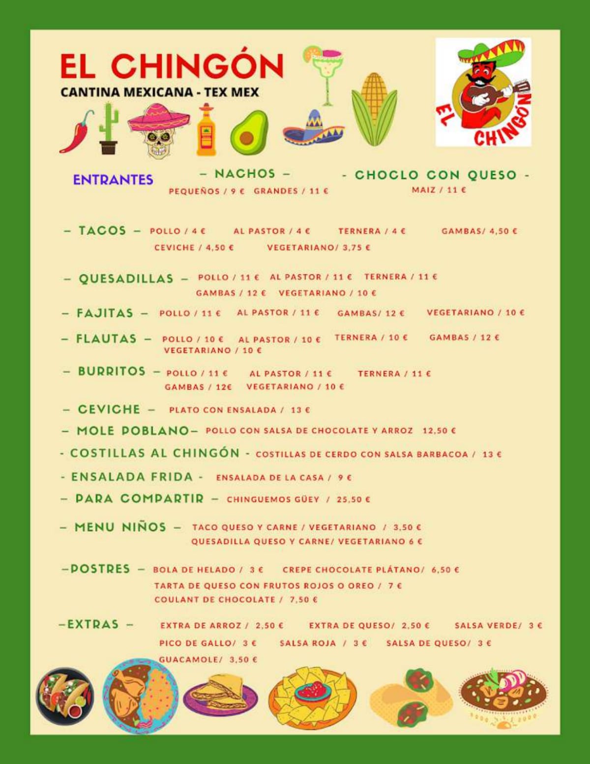 Menu 2023 El Chingón Cantina TexMex in Palma de Mallorca TheFork