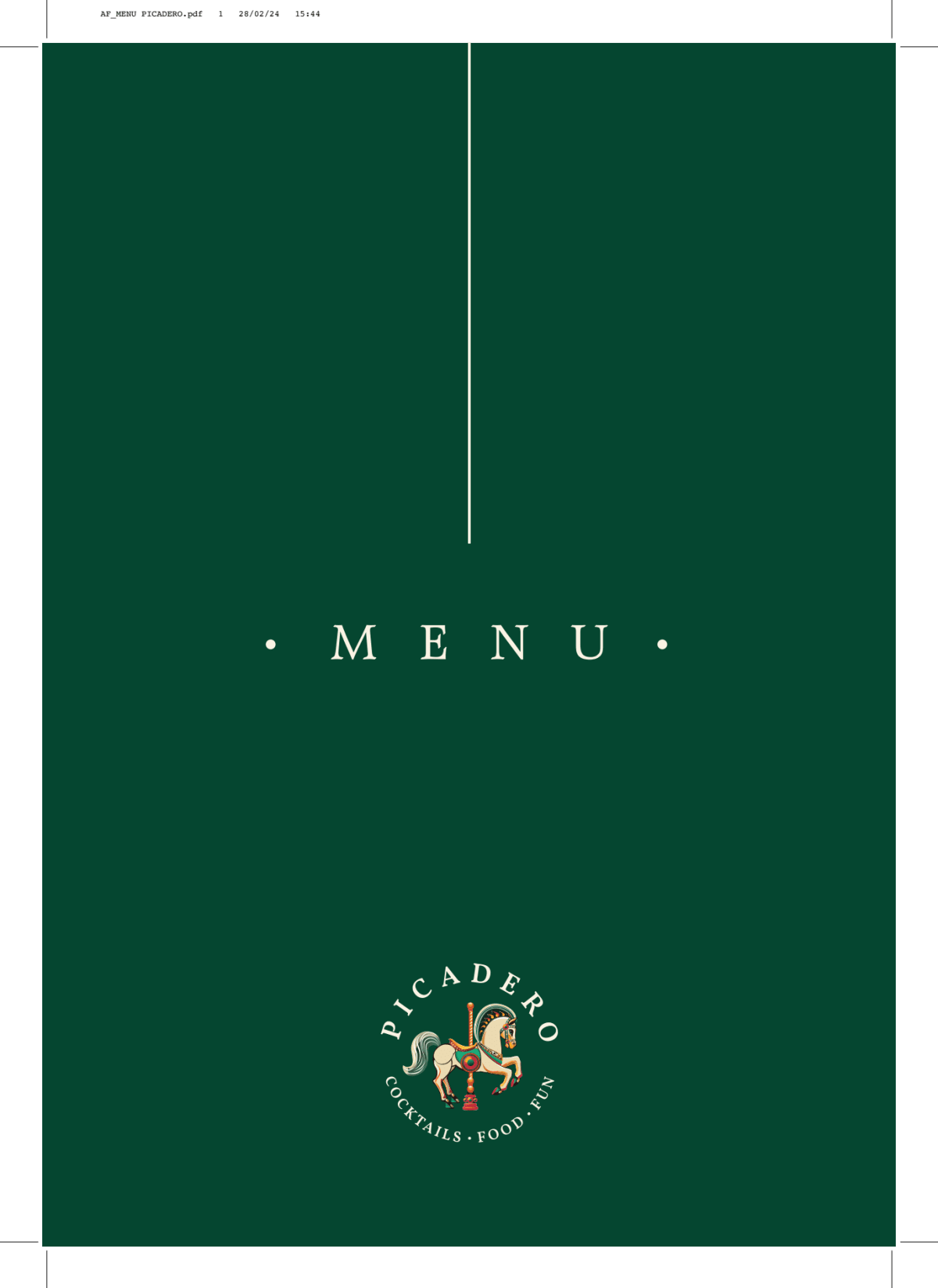 Picadero menu
