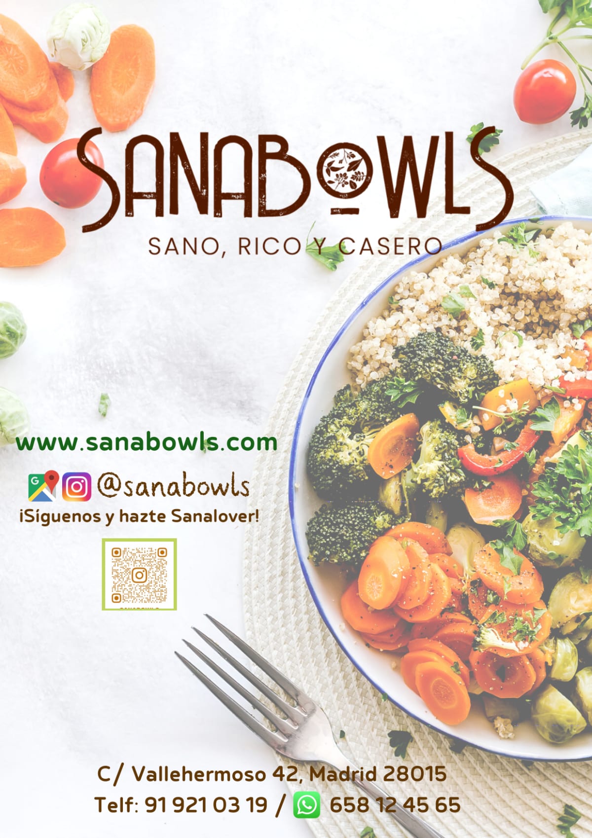 Sanabowls - Vallehermoso menu