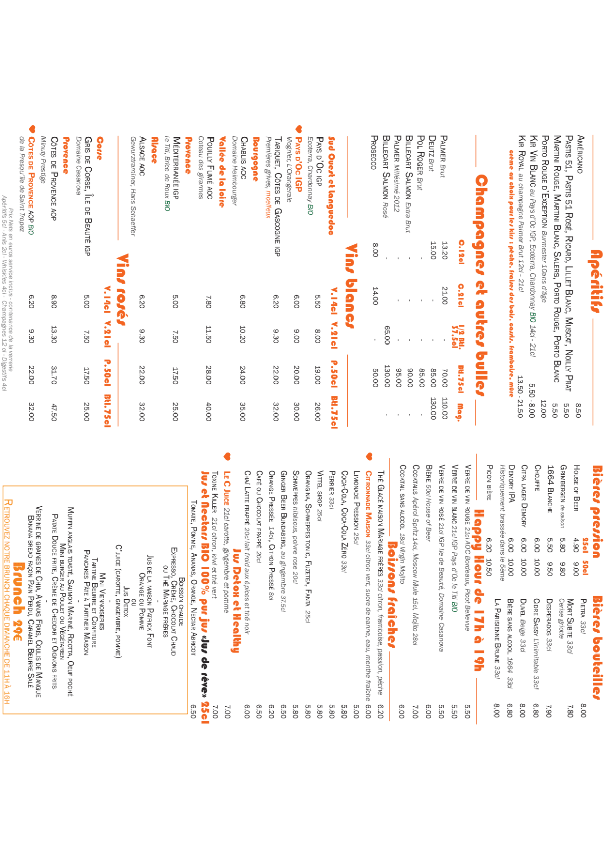 Cafe Delmas menu