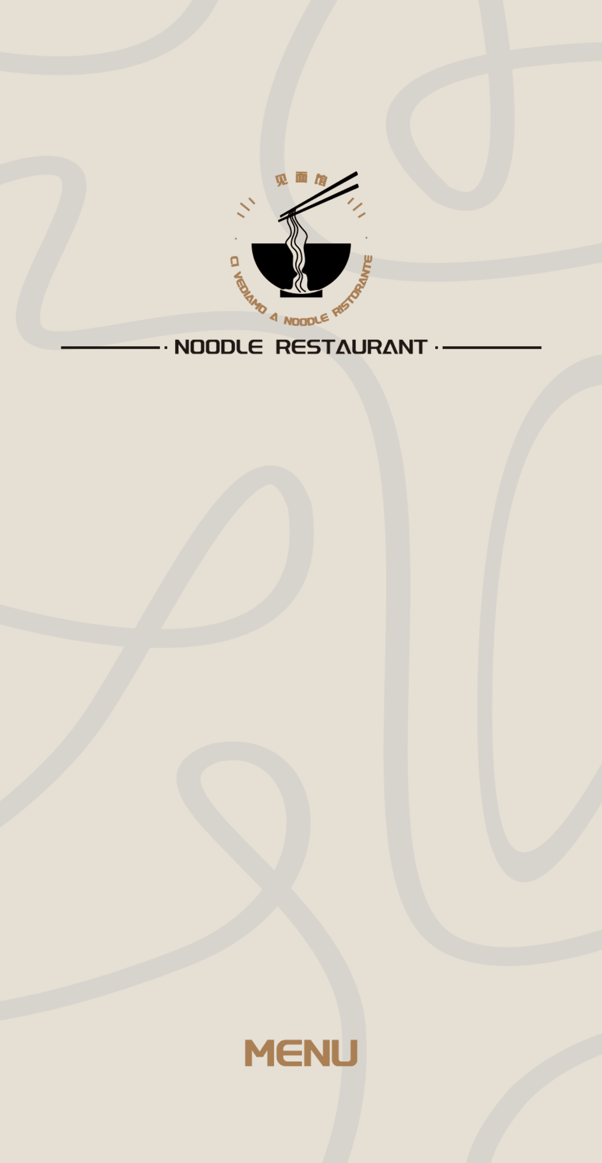 NOODLE RESTAURANT menu