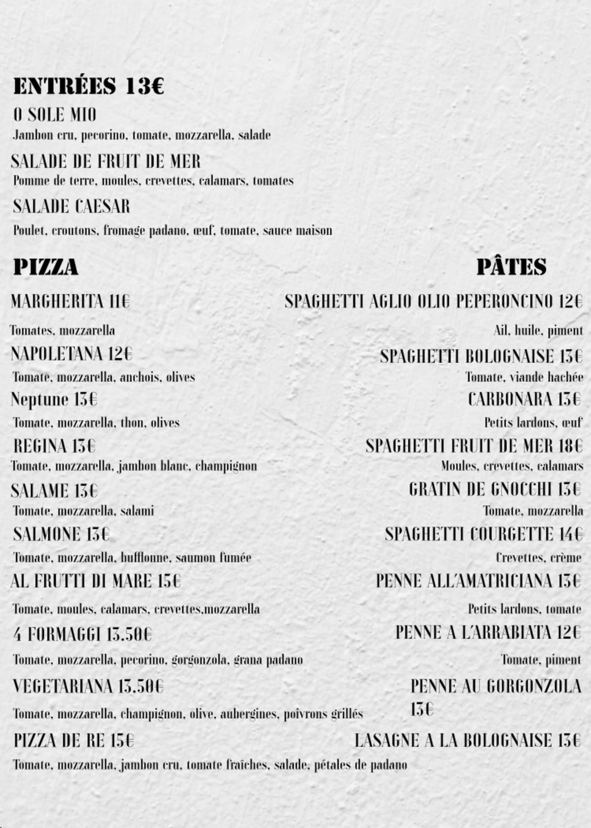 Carte et Menus 2024 Restaurant Maison DERE à Nice TheFork