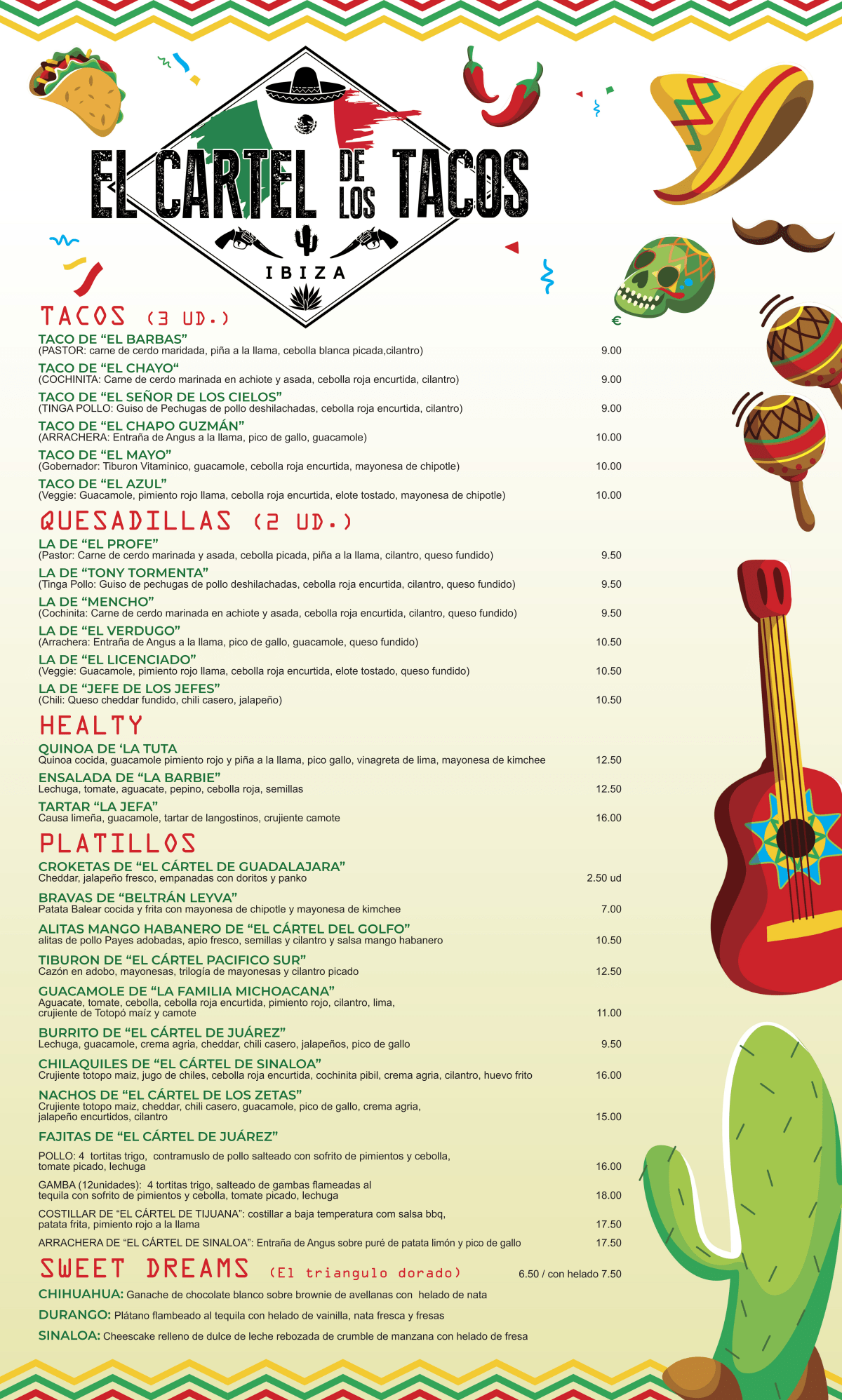 Los 2024 tacos menu