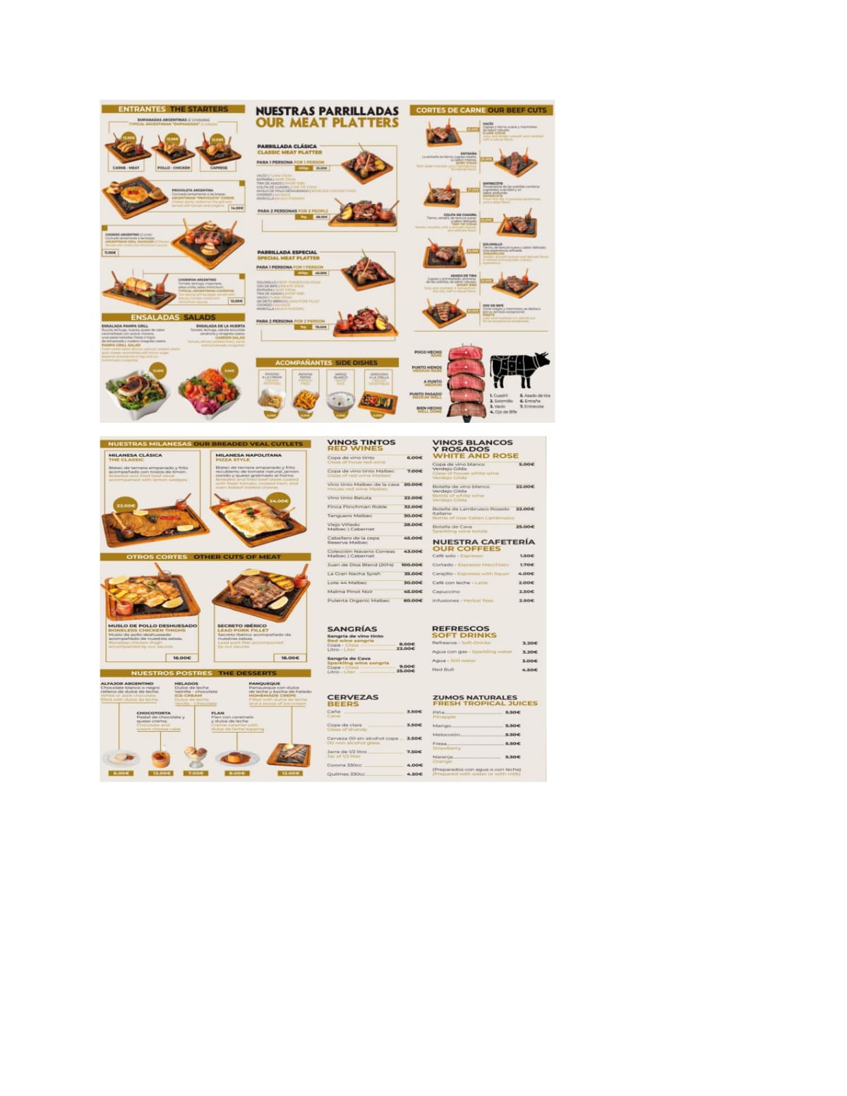 Pampa Grill menu