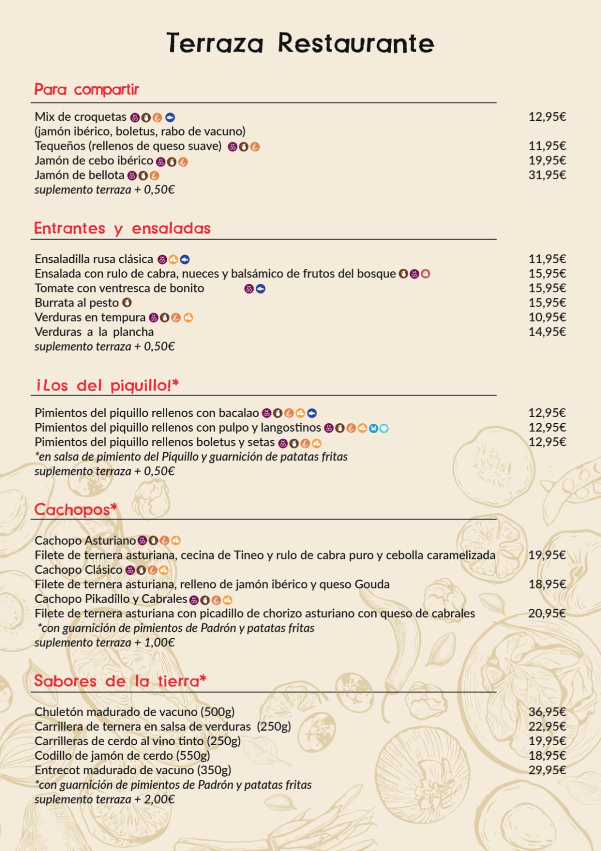 rÖsq Restaurante Terraza menu