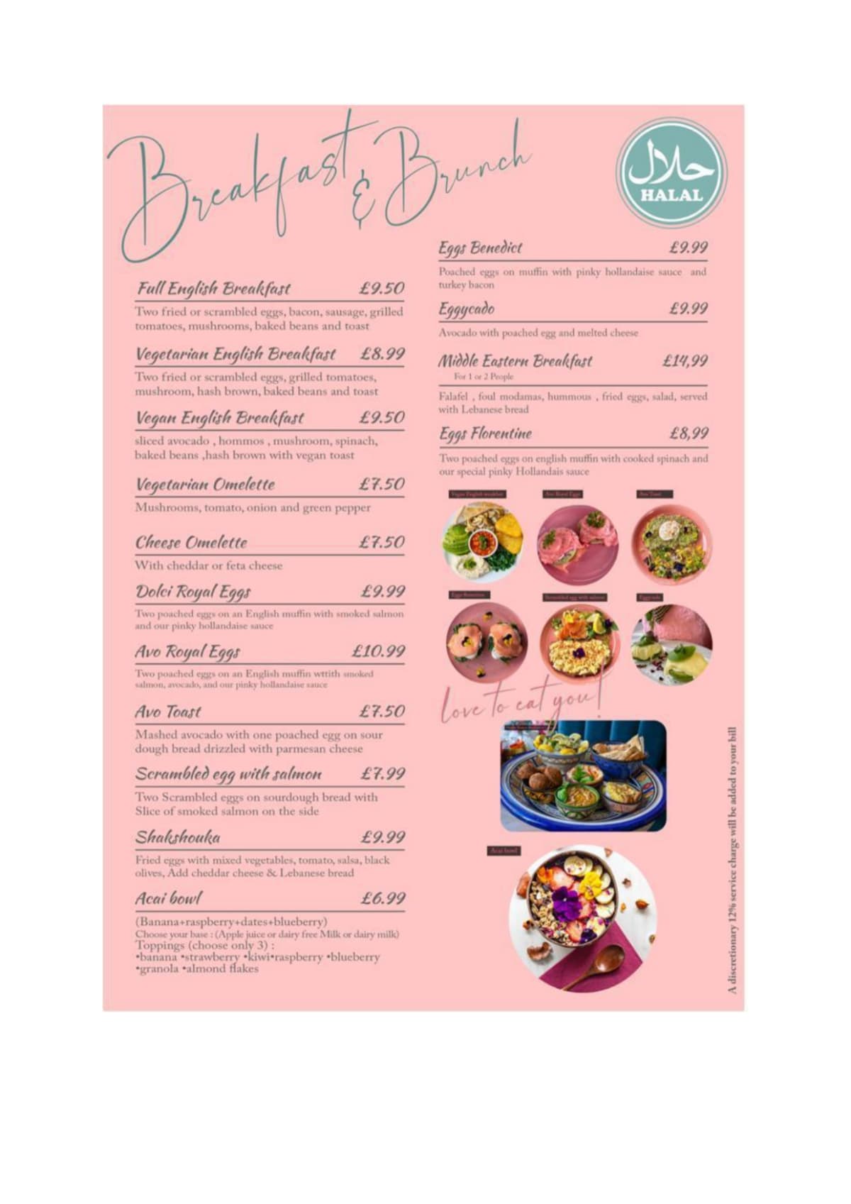 Carte et Menus 2024 dolci coffee and juice à Londres TheFork