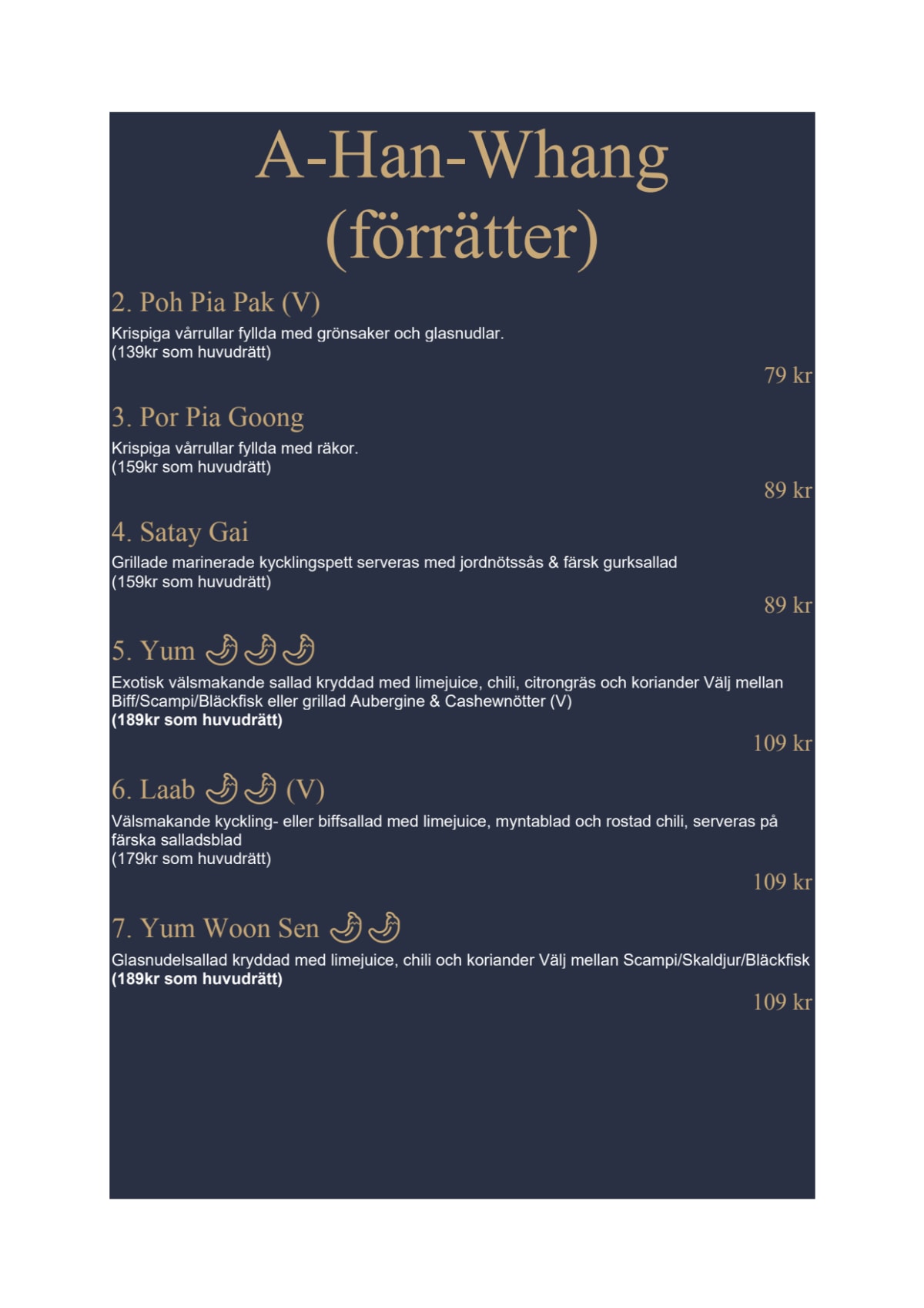 Carta y menù 2024 Actualizados Blue Chili Thai Restaurant en Stockholm TheFork